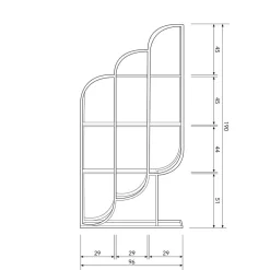 Wohnen Regale<96x190x35 Offenes Regal in Altmessing Metall - Valencra