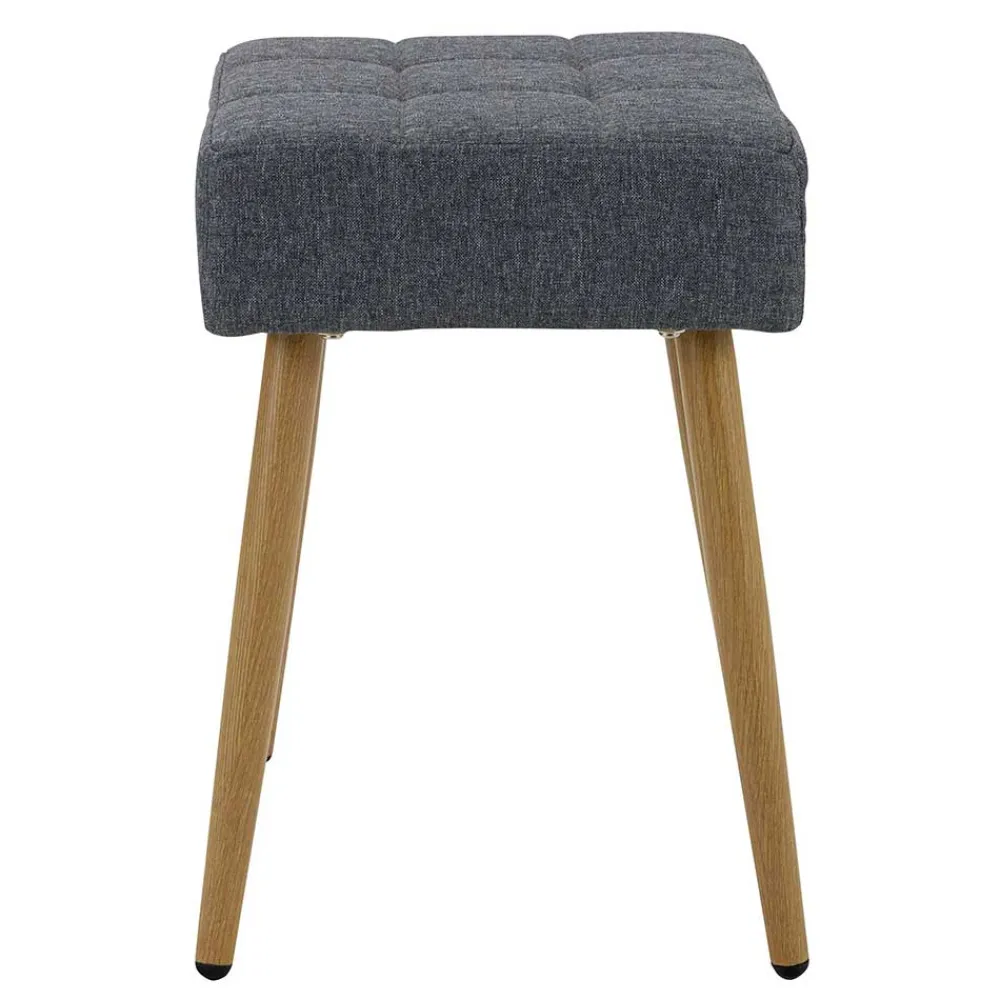 Wohnen Hocker<32x47x32 Polsterhocker in Anthrazit Stoff - Zoom