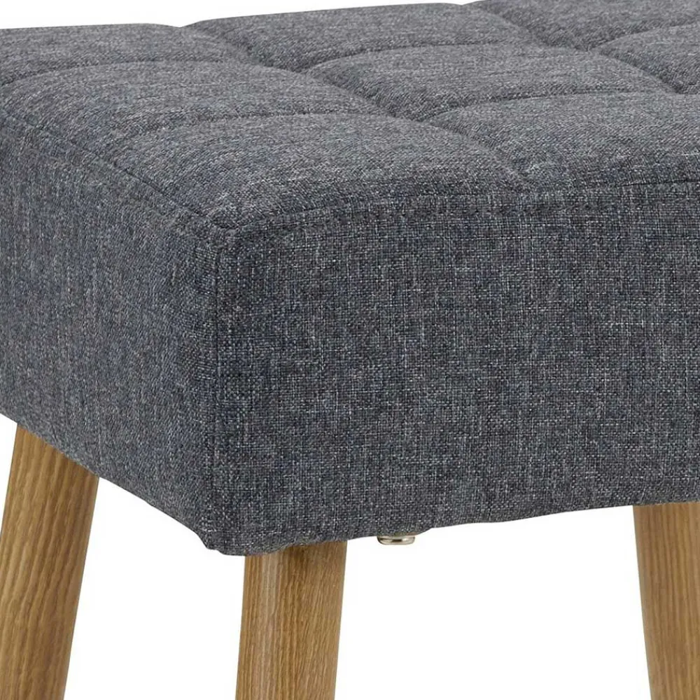 Wohnen Hocker<32x47x32 Polsterhocker in Anthrazit Stoff - Zoom