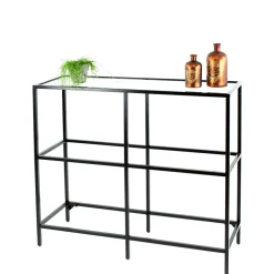 Wohnen Regale<100x93x36 Regal mit drei - Glasablagen