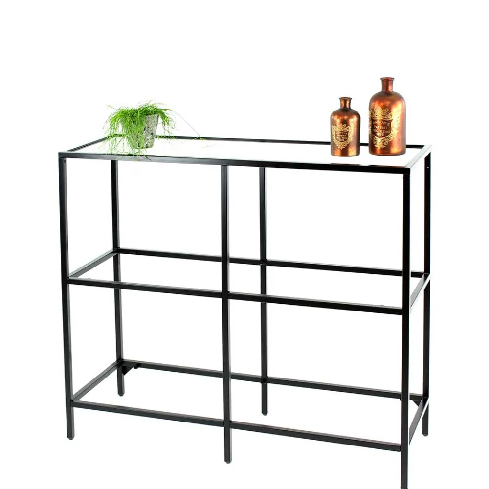 Wohnen Regale<100x93x36 Regal mit drei - Glasablagen