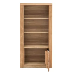 Wohnen Regale|Vitrinen<70x141x40 Regal mit Türfach in Eiche - Nelenia