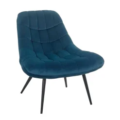 Wohnen Sessel<76x86x86 Samt Loungestuhl in Blau - Sixtys
