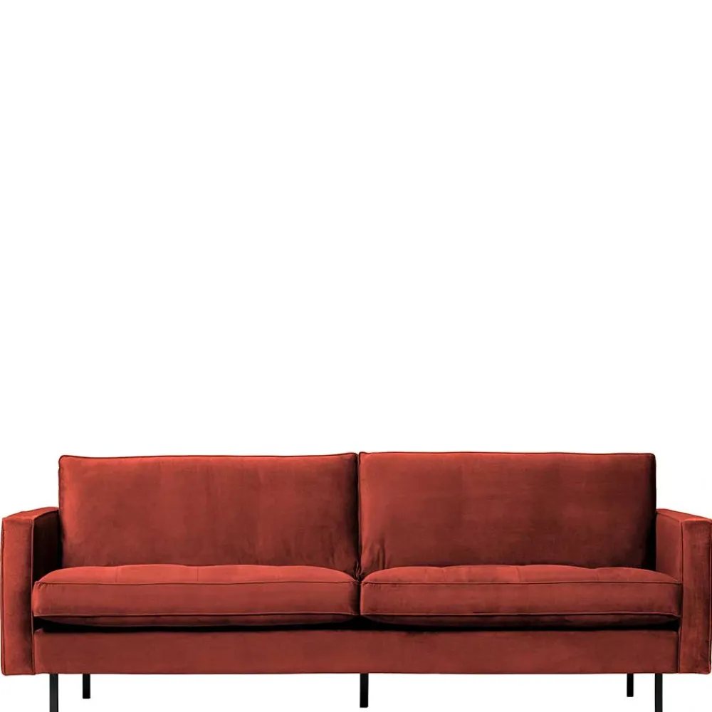 Wohnen Sofas<230x83x88 Samt Wohnzimmercouch in Kastanien Braun - Enzing