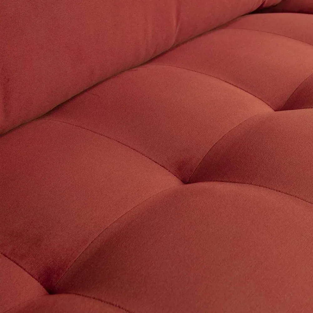 Wohnen Sofas<230x83x88 Samt Wohnzimmercouch in Kastanien Braun - Enzing