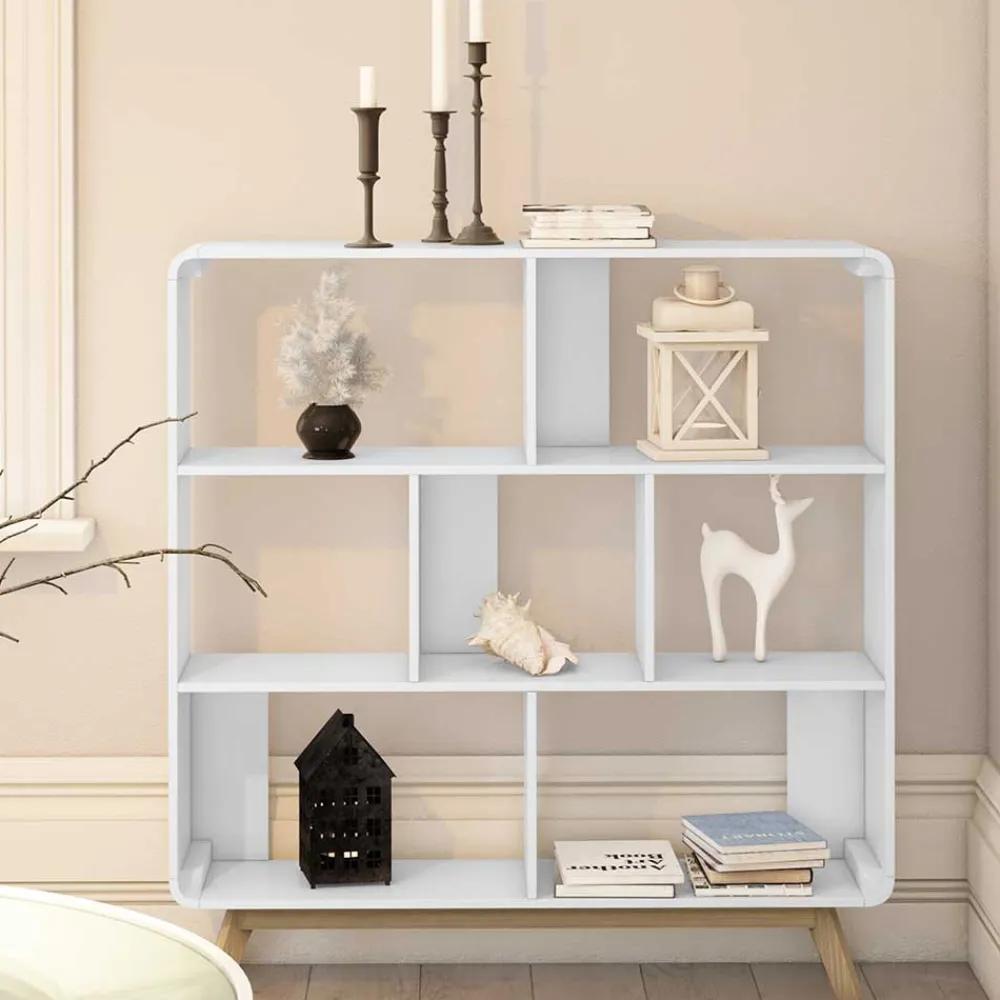 Wohnen Regale<122x126x29 Scandi Regal mit abgerundeten Ecken - Kolreva