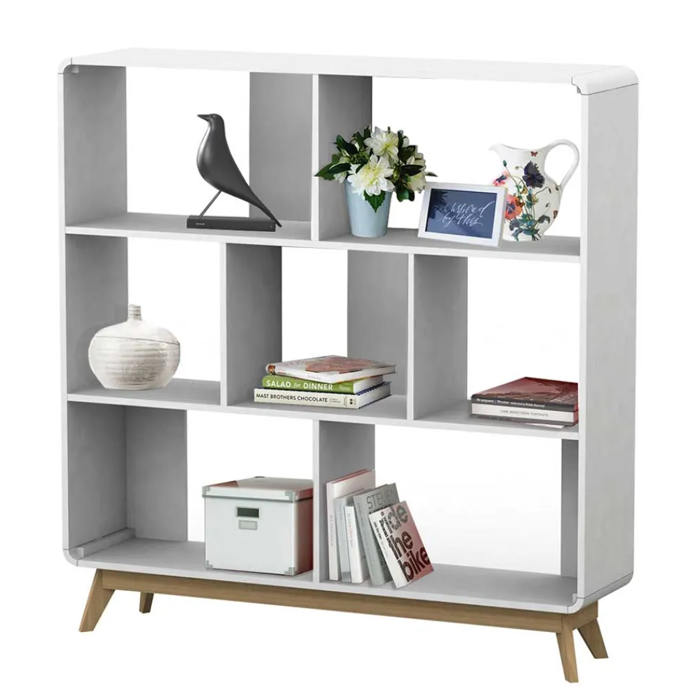 Wohnen Regale<122x126x29 Scandi Regal mit abgerundeten Ecken - Kolreva