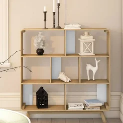 Wohnen Regale<122x126x29 Scandi Standregal in Natur - Jendren