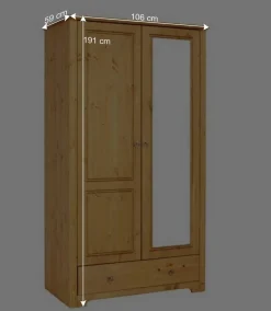 Wohnen Kleiderschränke|Schränke<106x191x59 Schlafzimmer Schrank in Kiefer Natur - Imressa I