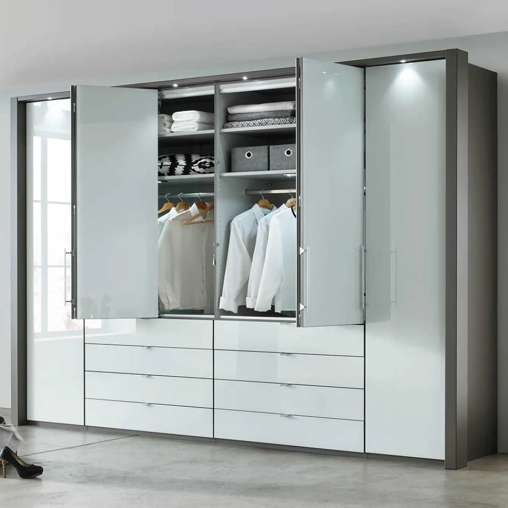 Wohnen Kleiderschränke|Schränke<307x240x58 Schlafzimmerschrank mit Falttüren - Audra