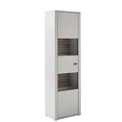 Wohnen Vitrinen<61x206x37 Schmale Vitrine mit Metallgriff - Varzino