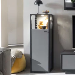 Wohnen Highboards<40x121x37 Schrank mit Fach und Tür - Ridona