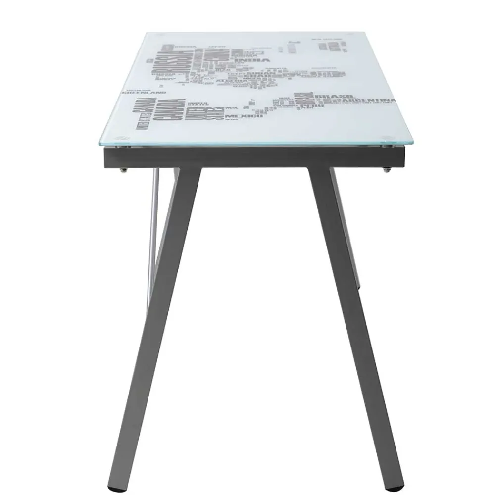Wohnen Tische<113x73x58 Schreibtisch aus bedrucktem Glas - Ugolina