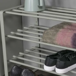 Wohnen Regale<70x49x29 Schuhregal aus Stahl in Graugrün - Citro