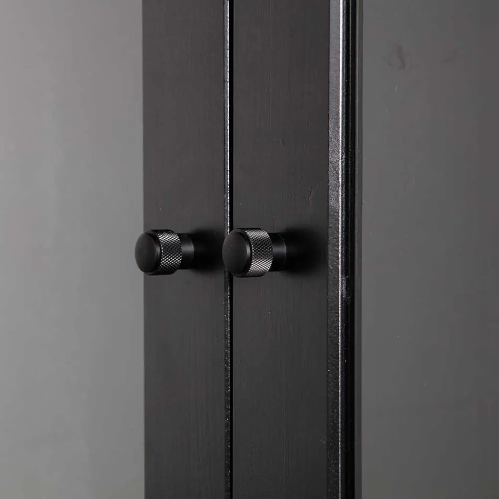 Wohnen Highboards|Vitrinen<100x155x40 Schwarze Vitrine mit Doppeltür - Neptunus