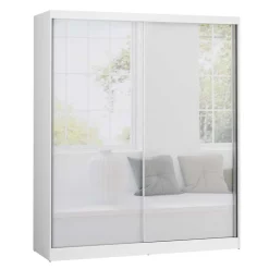 Wohnen Kleiderschränke<180x216x59 Schwebetürenschrank mit zwei Spiegeltüren - Jaines