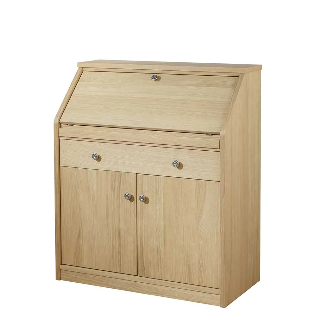 Wohnen Tische<88x101x44 Sekretär mit Eiche Furnier - Bruce