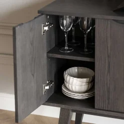 Wohnen Sideboards<150x85x40 Skandi Sideboard in Eiche Dunkelbraun - Lomarios