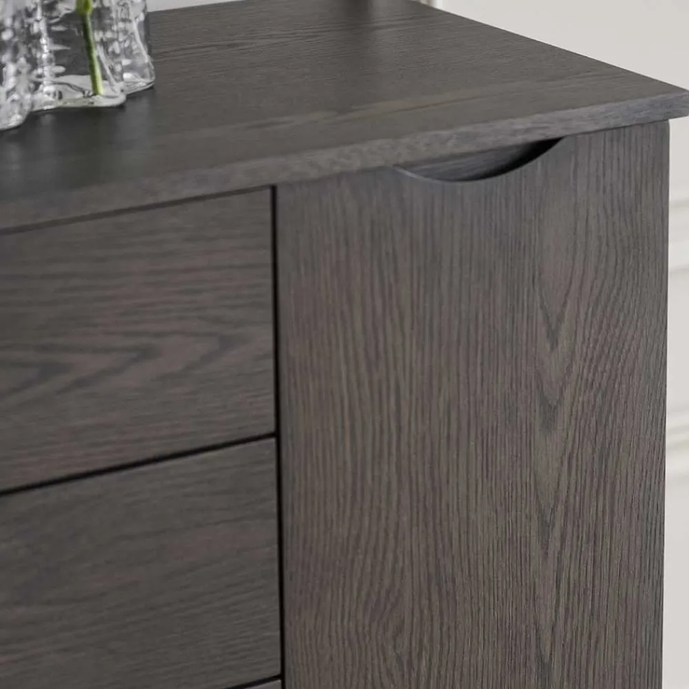 Wohnen Sideboards<150x85x40 Skandi Sideboard in Eiche Dunkelbraun - Lomarios