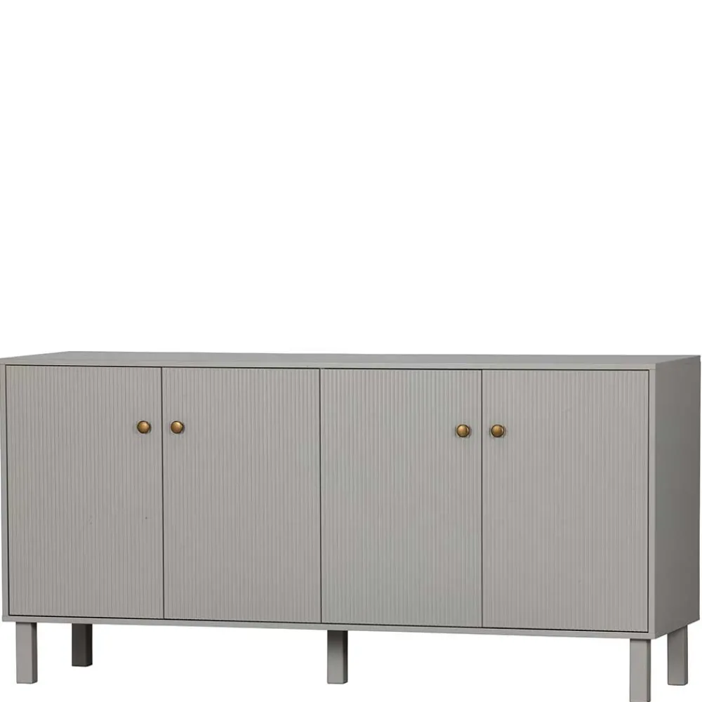 Wohnen Sideboards<160x78x46 Skandi Sideboard 4-türig in Grau - Huvina
