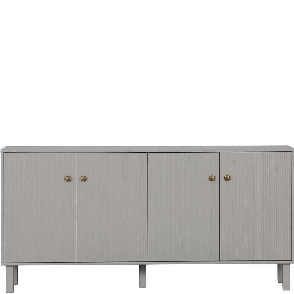 Wohnen Sideboards<160x78x46 Skandi Sideboard 4-türig in Grau - Huvina