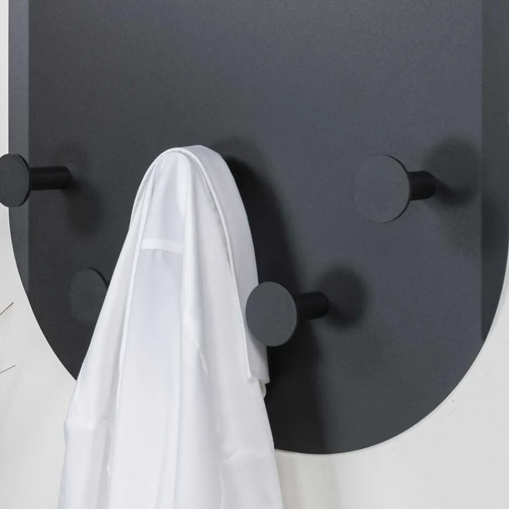 Wohnen Garderoben<55x115x7 Stahl Wandgarderobe in Oval - Duckey