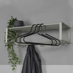 Wohnen Garderoben<70x19x29 Stahlgarderobe in Graugrün lackiert - Itulian