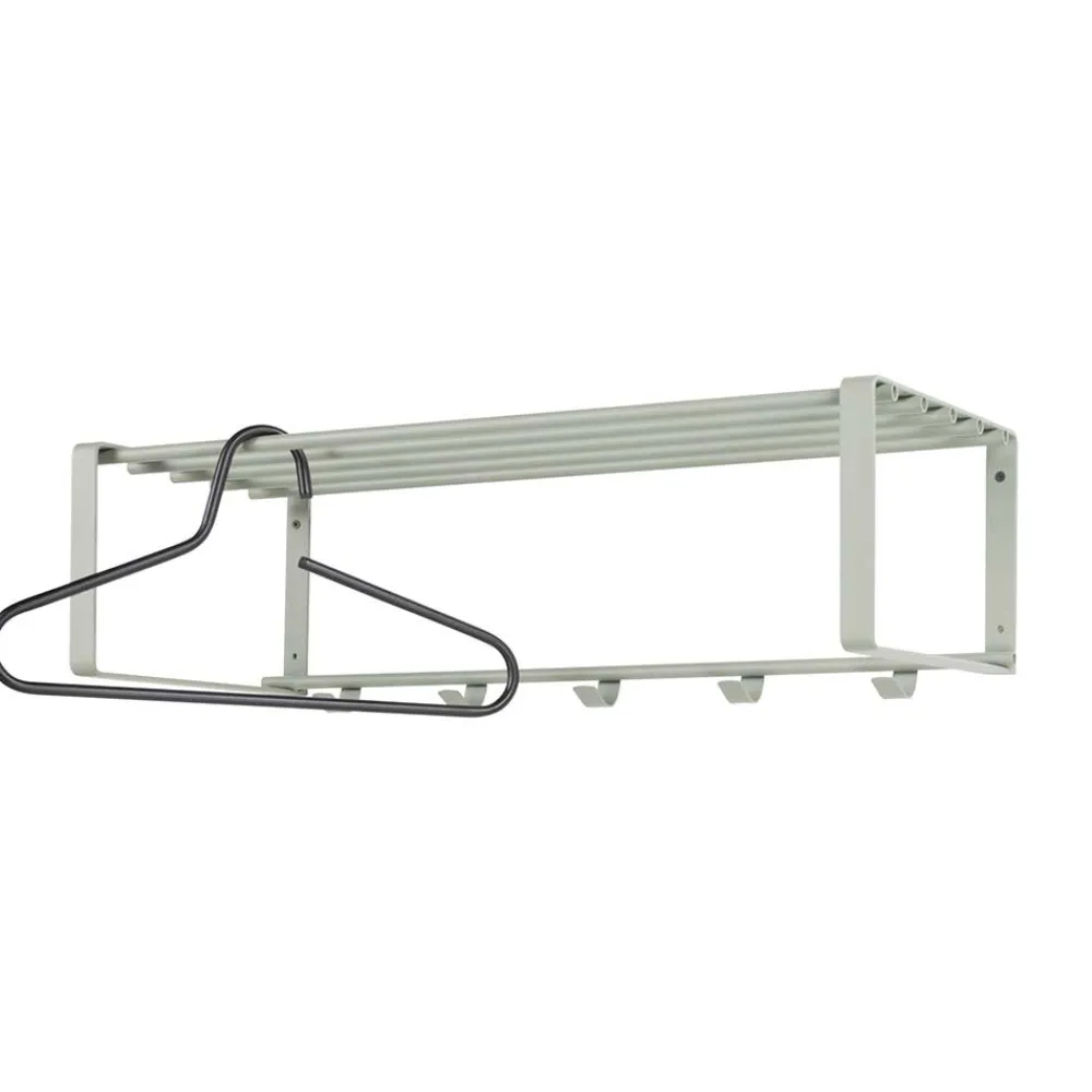 Wohnen Garderoben<70x19x29 Stahlgarderobe in Graugrün lackiert - Itulian
