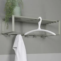 Wohnen Garderoben<70x19x29 Stahlgarderobe in Graugrün lackiert - Itulian