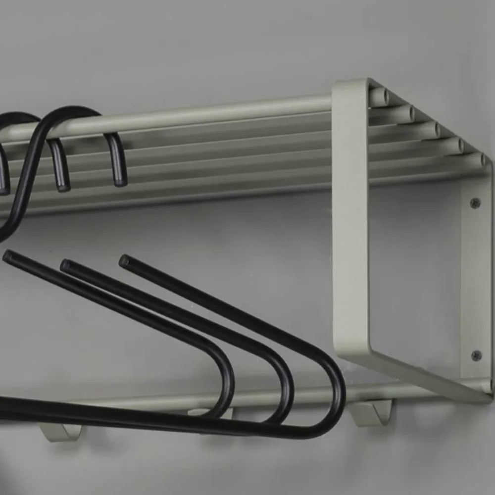 Wohnen Garderoben<70x19x29 Stahlgarderobe in Graugrün lackiert - Itulian
