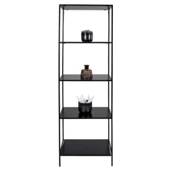 Wohnen Regale<51x170x36 Stahlregal in Schwarz lackiert - Esbessa
