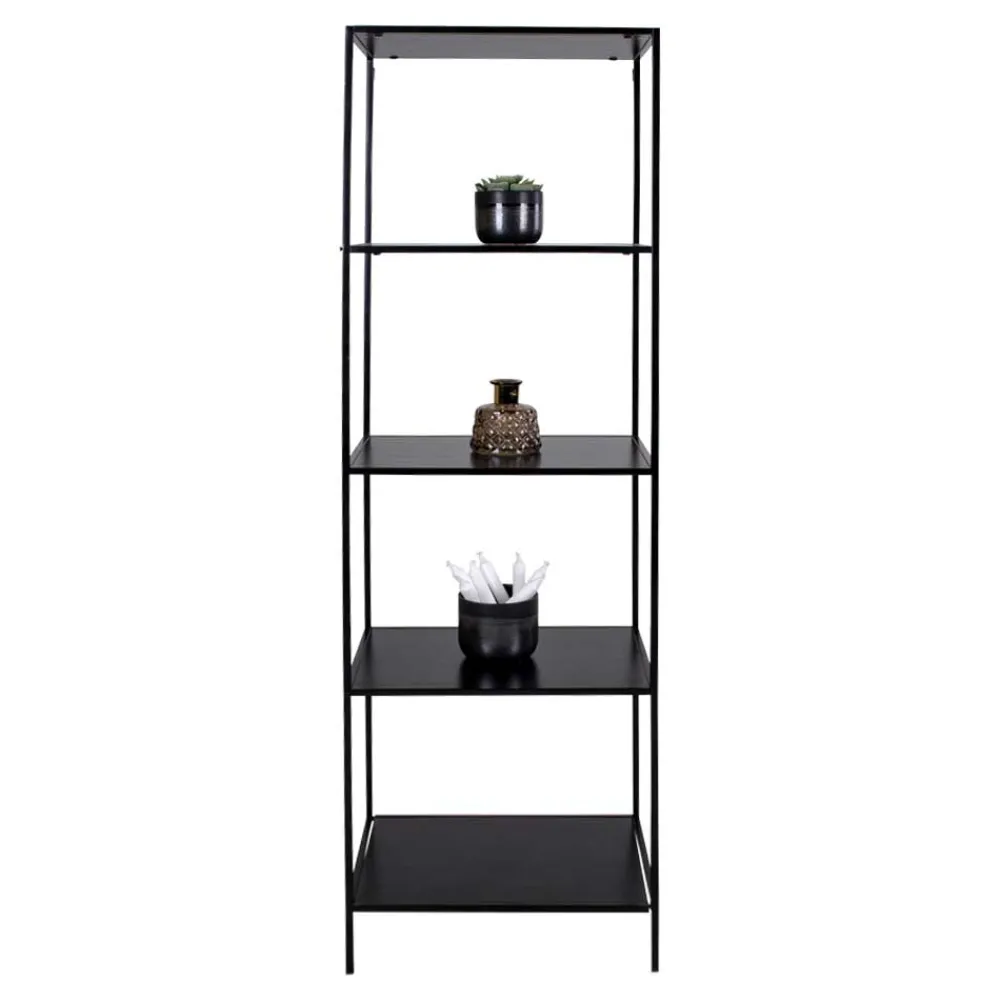 Wohnen Regale<51x170x36 Stahlregal in Schwarz lackiert - Esbessa