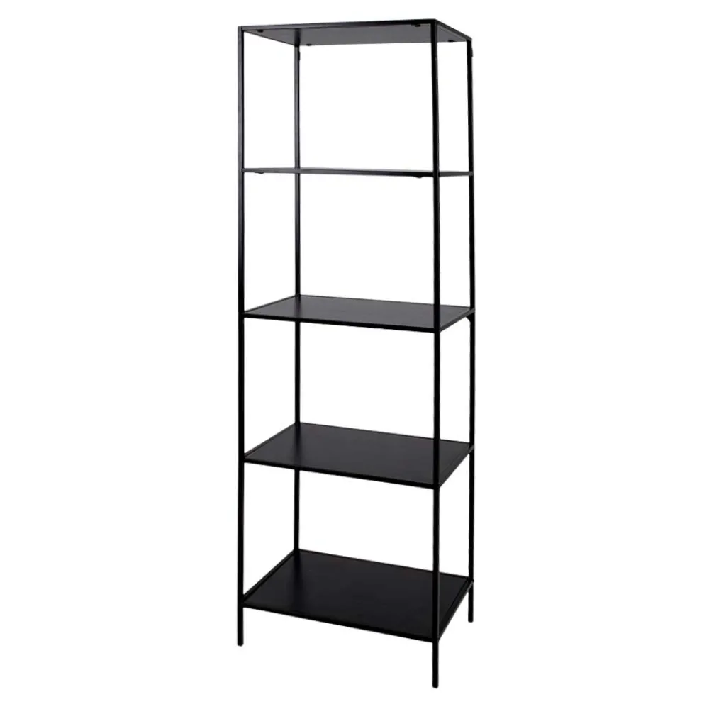 Wohnen Regale<51x170x36 Stahlregal in Schwarz lackiert - Esbessa
