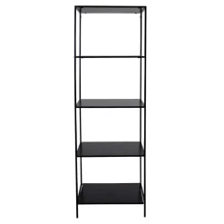 Wohnen Regale<51x170x36 Stahlregal in Schwarz lackiert - Esbessa