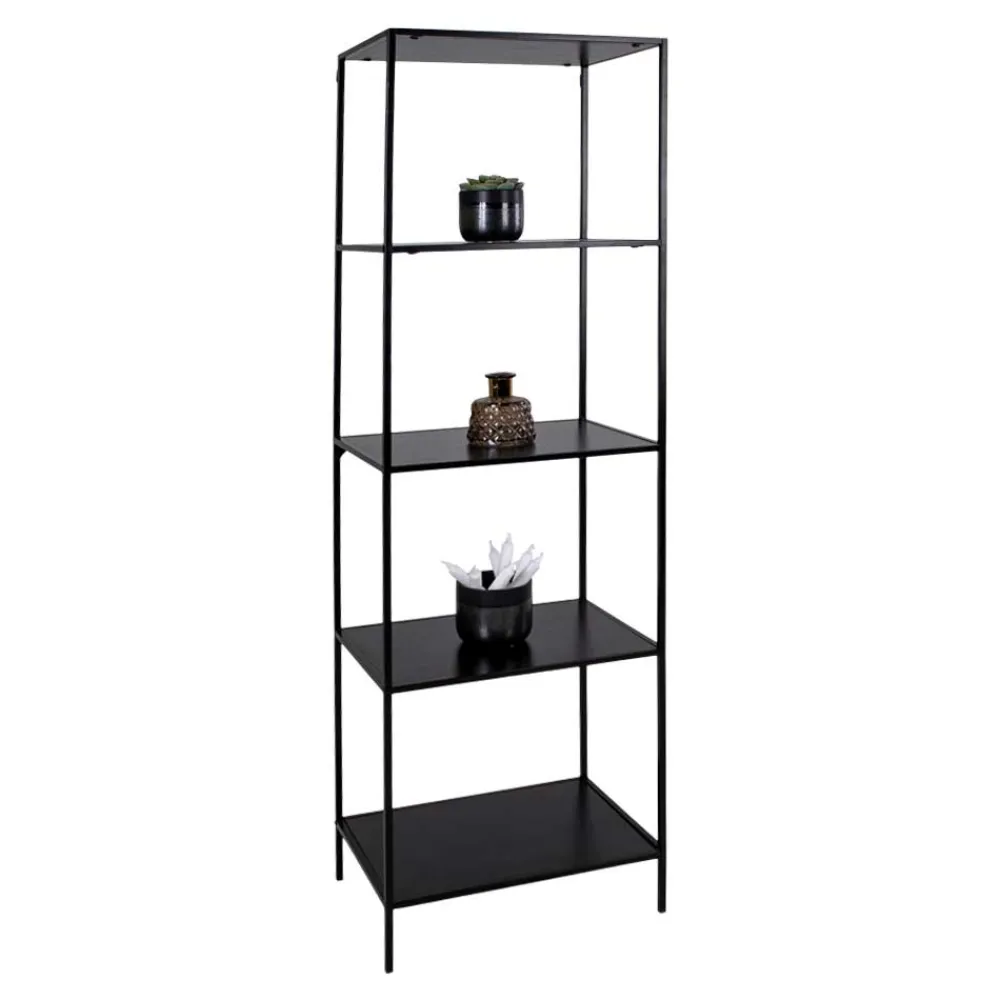 Wohnen Regale<51x170x36 Stahlregal in Schwarz lackiert - Esbessa