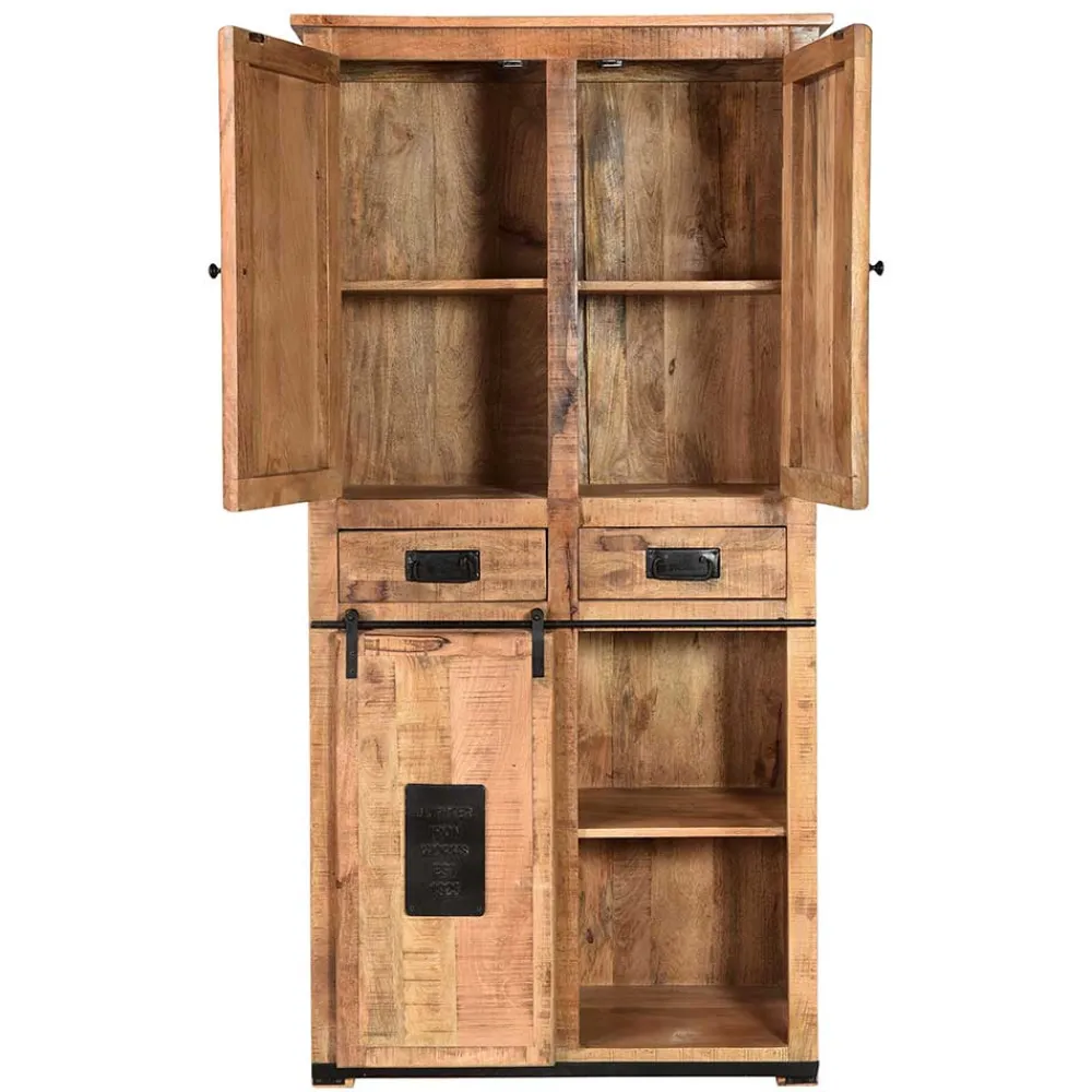 Wohnen Vitrinen<90x180x40 Stauraum Schrank im Industrial Style - Eswan