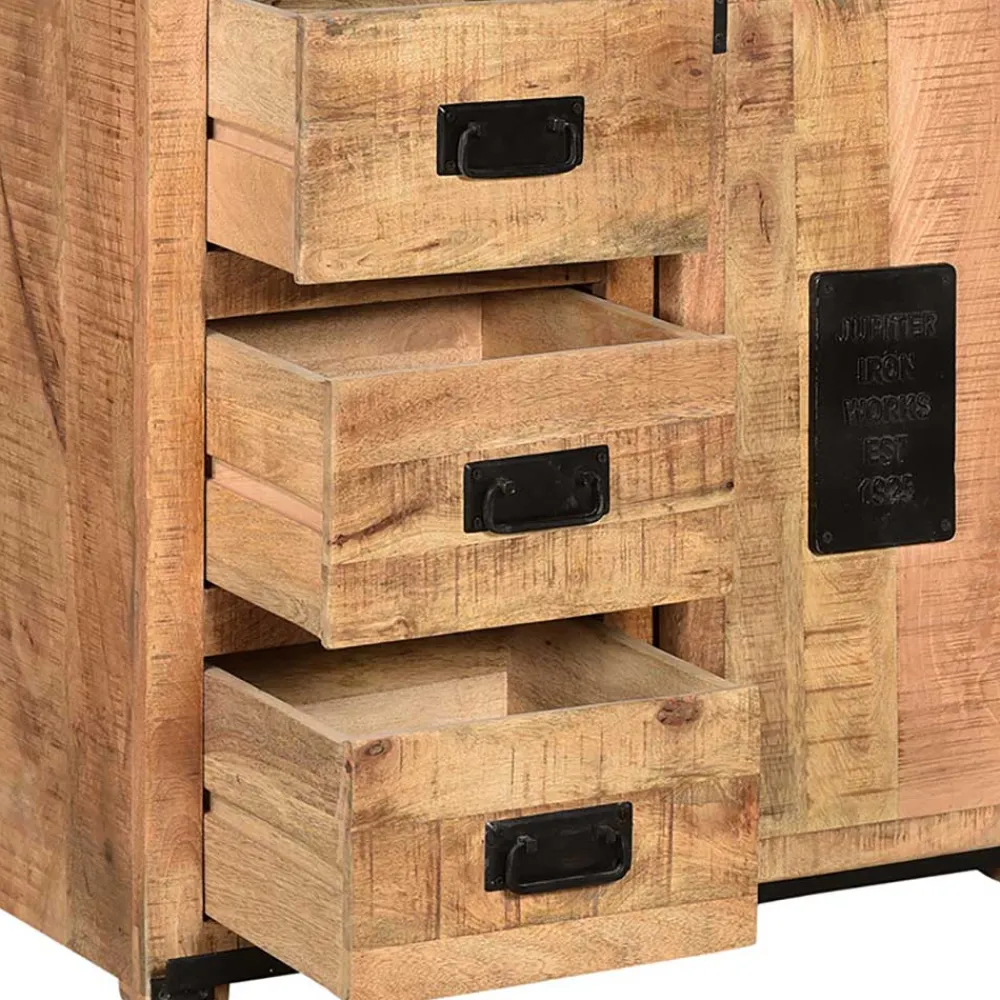 Wohnen Vitrinen<90x180x40 Stauraum Schrank im Industrial Style - Eswan
