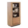 Wohnen Regale|Vitrinen<72x142x40 Teilmassives Regal mit drei Fächern & Tür - Vlacoma