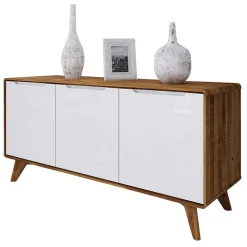 Wohnen Lowboards<134x63x40 3-türige Kommode aus Wildeiche Natur - Diesta