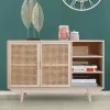 Wohnen Tv & Hifi-Möbel|Lowboards<100x65x36 2-türige Kommode mit drei offenen Fächern - Oncinasa