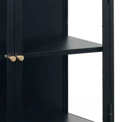 Wohnen Vitrinen<90x85x40 2-türiger Schrank aus Glas & Metall - Butoaie