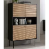 Wohnen Highboards<100x155x40 4-türiges Highboard mit offenem Fach - Varaba