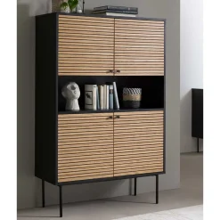 Wohnen Highboards<100x155x40 4-türiges Highboard mit offenem Fach - Varaba