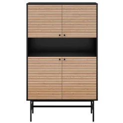 Wohnen Highboards<100x155x40 4-türiges Highboard mit offenem Fach - Varaba