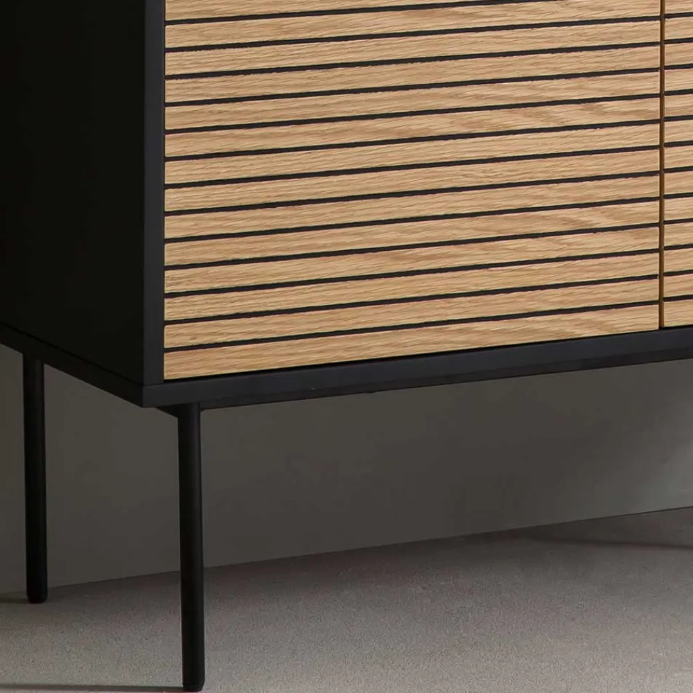 Wohnen Highboards<100x155x40 4-türiges Highboard mit offenem Fach - Varaba