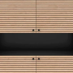 Wohnen Highboards<100x155x40 4-türiges Highboard mit offenem Fach - Varaba
