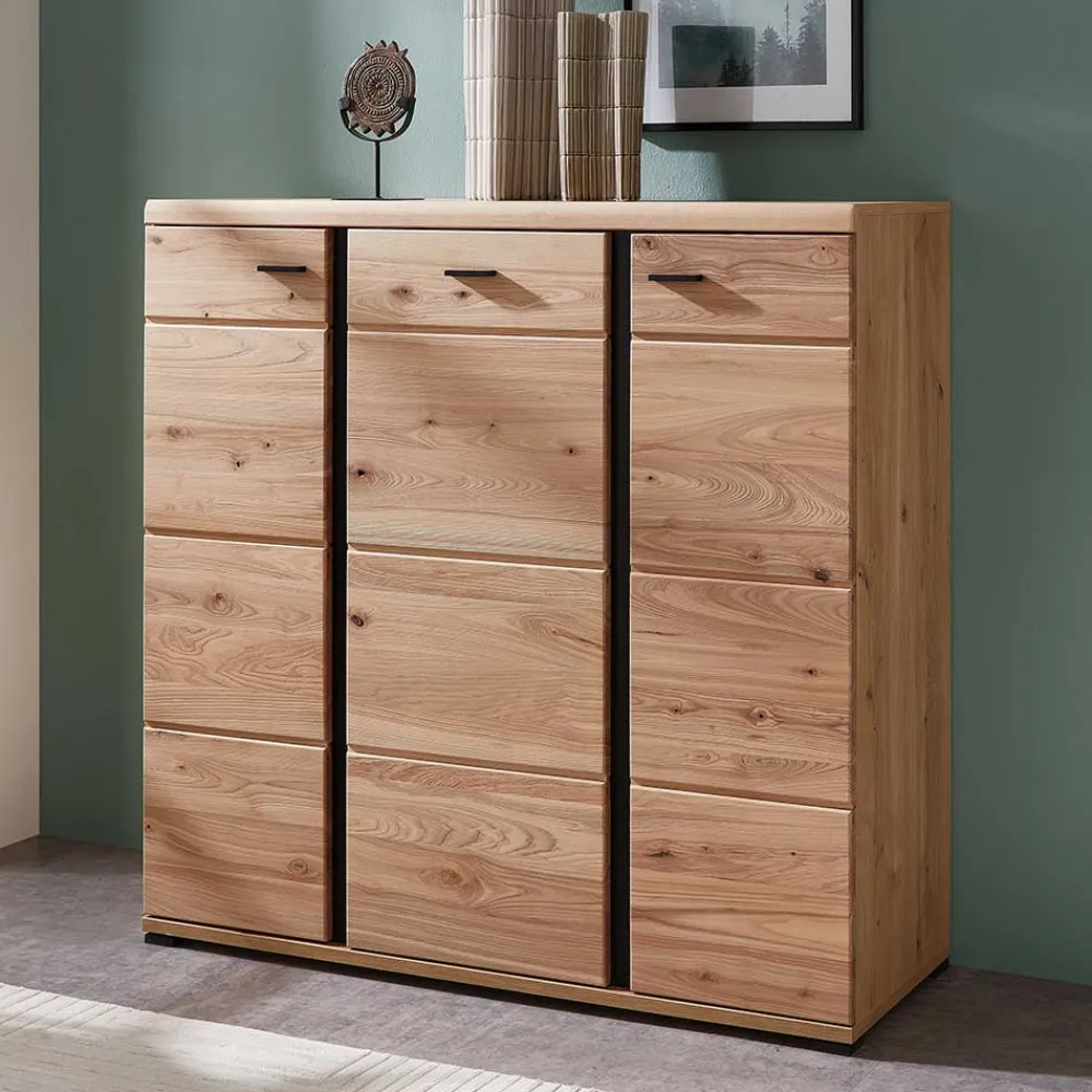 Wohnen Highboards<123x121x42 3-türiges Highboard teilmassiv - Latenda