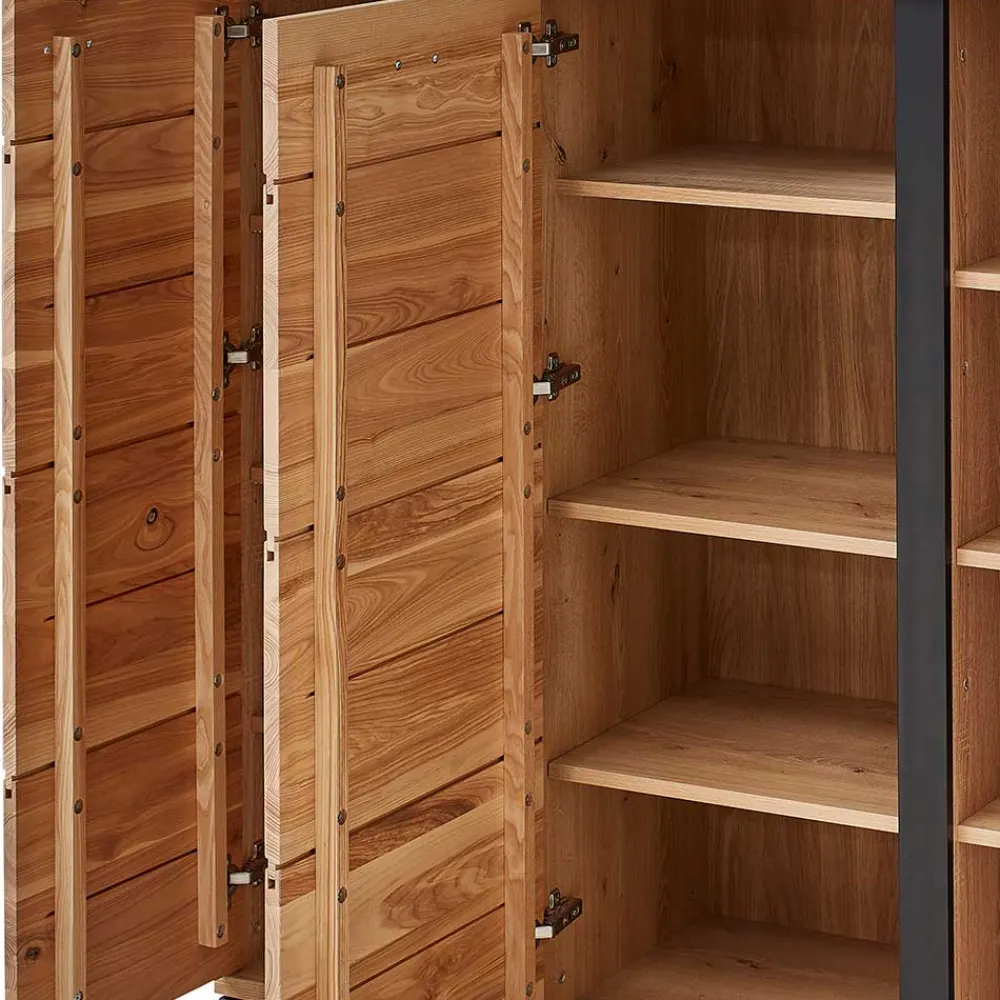 Wohnen Highboards<123x121x42 3-türiges Highboard teilmassiv - Latenda
