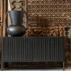Wohnen Lowboards<100x56x44 2-türiges TV Board in Schwarz - Gelvins