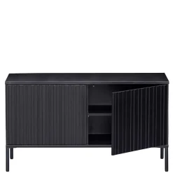Wohnen Lowboards<100x56x44 2-türiges TV Board in Schwarz - Gelvins